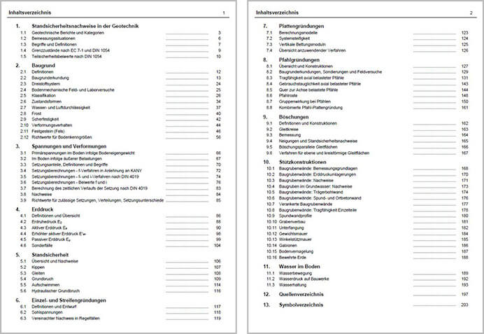 Wissensspeicher Geotechnik - Inhaltsverzeichnis als PDF (öffnet im neuen…